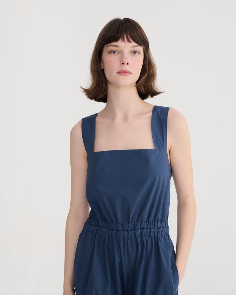 Bobo Choses Textured Cotton Strap Overall Einteiler Damen dunkelblau